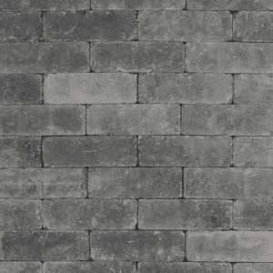 Trommelsteen 21x7x7cm grijs/zwart genuanceerd